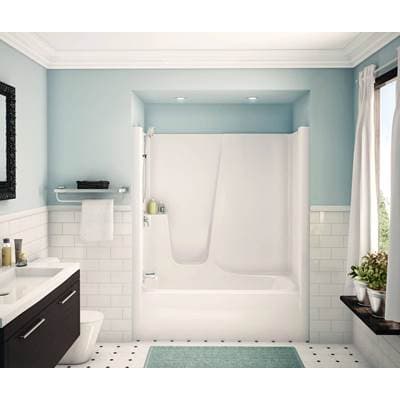Aker Gb-60 Acrylx Alcove Left-hand Drain One-piece Tub Shower in - Black by Aker