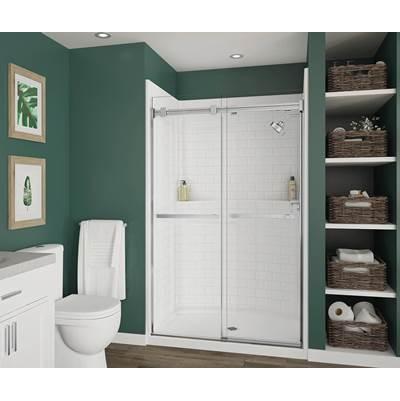 14834STT AcrylX Alcove Center Drain One-Piece Shower in White by Aker