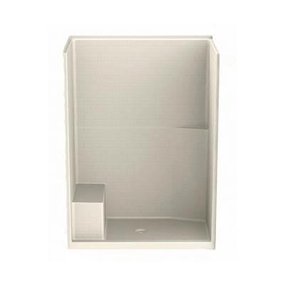 16034STTS AcrylX Alcove Center Drain One-Piece Shower in Bone by Aker