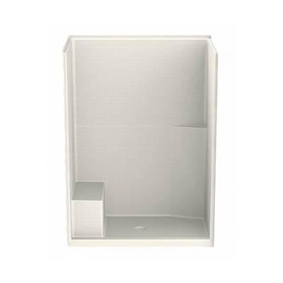16034STTS AcrylX Alcove Center Drain One-Piece Shower in Biscuit by Aker