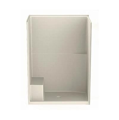 16034STTSM AFR AcrylX Alcove Left-Hand Drain One-Piece Shower in Bone by Aker