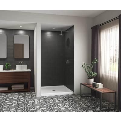 Icon Base 4242 AcrylX Alcove Center Drain Shower Base in White by Aker