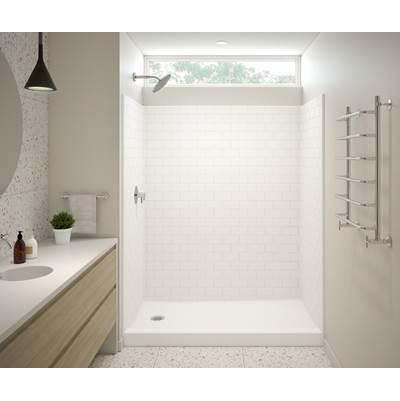 16030STT AcrylX Alcove Left-Hand Drain One-Piece Shower in Bone by Aker