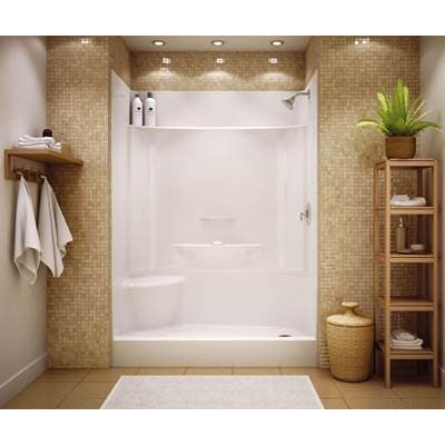 Aker KDS 3060 AFR Acrylx Alcove Right-hand Drain Four-piece Shower in - Sterling Silver by Aker