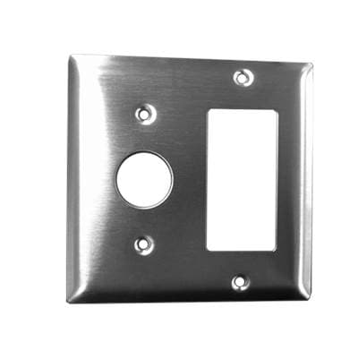 Amba Products Amba Double Gang Plate in - Brushed