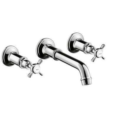 AXOR Montreux Wall-Mounted Widespread Faucet Trim with Cross Handles, 1.2 GPM in Chrome