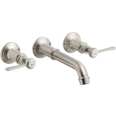 AXOR Montreux Wall-Mounted Widespread Faucet Trim with Lever Handles, 1.2 GPM in Brushed Nickel