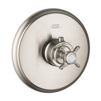 AXOR Montreux Thermostatic Trim with Cross Handle in Brushed Nickel by Axor