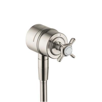 AXOR Montreux Wall Outlet with Check Valves and Volume Control, Cross Handle in Brushed Nickel by Axor