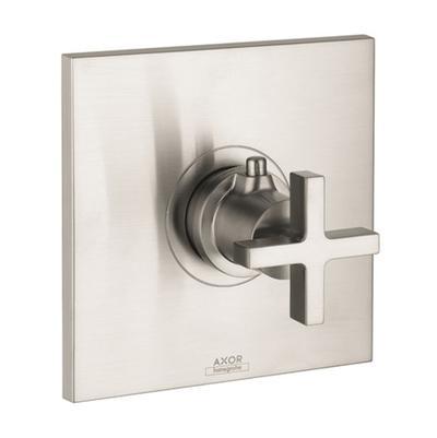 AXOR Citterio Thermostatic Trim with Cross Handle in Brushed Nickel by Axor