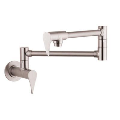 AXOR Citterio Pot Filler, Wall-Mounted in Steel Optic