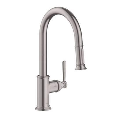 AXOR Montreux HighArc Kitchen Faucet 2-Spray Pull-Down, 1.75 GPM in Steel Optic