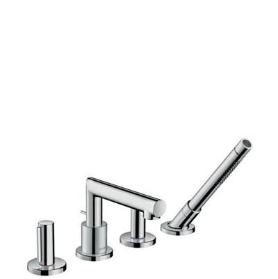 AXOR Uno 4-Hole Roman Tub Set Trim with Zero Handles and 1.75 GPM Handshower in Chrome by Axor
