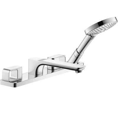 AXOR Urquiola 4-Hole Roman Tub Set Trim with 1.75 GPM Handshower in Chrome by Axor