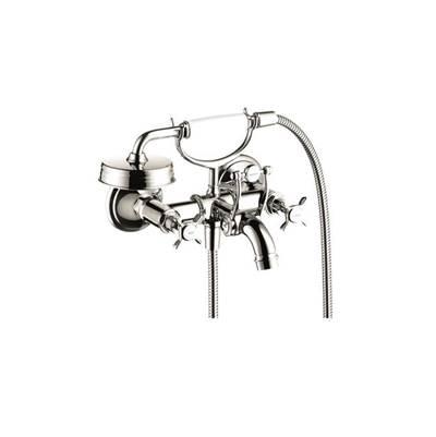 AXOR Montreux 2-Handle Wall-Mounted Tub Filler with Cross Handles and 1.8 GPM Handshower in Polished Nickel