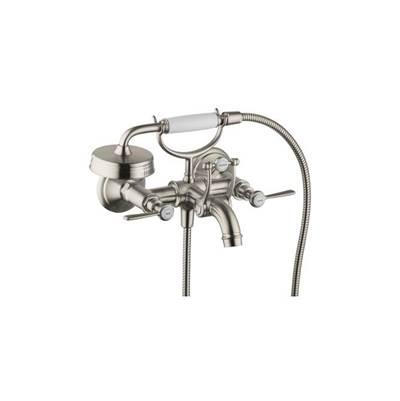 AXOR Montreux 2-Handle Wall-Mounted Tub Filler with Lever Handles and 1.8 GPM Handshower in Brushed Nickel by Axor