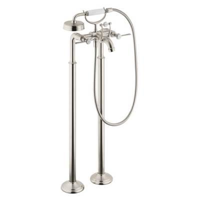AXOR Montreux 2-Handle Freestanding Tub Filler Trim with Lever Handles and 1.8 GPM Handshower in Brushed Nickel by Axor