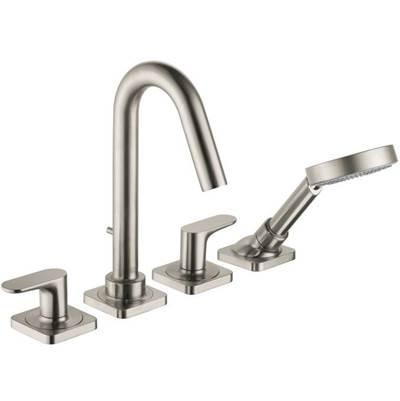 AXOR Citterio M 4-Hole Roman Tub Set Trim with 1.75 GPM Handshower in Brushed Nickel by Axor