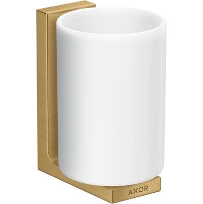 AXOR Universal Rectangular  Toothbrush Tumbler in Brushed Gold Optic by Axor