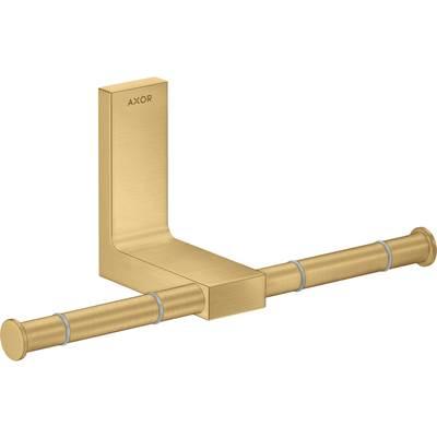 AXOR Universal Rectangular  Toilet Paper Holder Double in Brushed Gold Optic