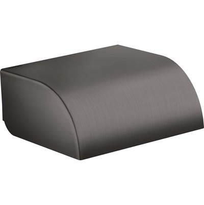 AXOR Universal Circular Roll Holder with Cover in Brushed Black Chrome