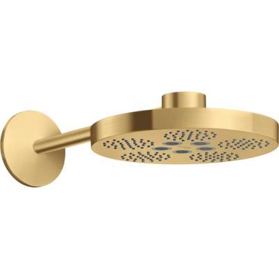 AXOR ONE Showerhead 280 2-Jet with Showerarm Trim, 1.75 GPM in Brushed Gold Optic by Axor