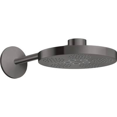 AXOR ONE Showerhead 280 2-Jet with Showerarm Trim, 1.75 GPM in Brushed Black Chrome