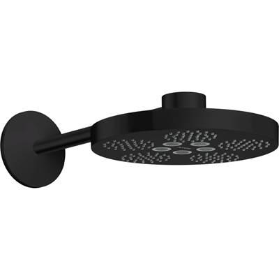AXOR ONE Showerhead 280 2-Jet with Showerarm Trim, 2.5 GPM in Matte Black by Axor