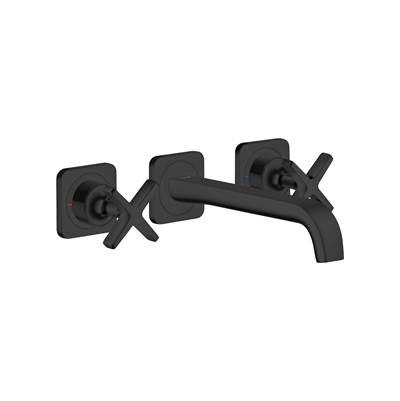 AXOR Citterio E Wall-Mounted Widespread Faucet Trim, 1.2 GPM in Matte Black