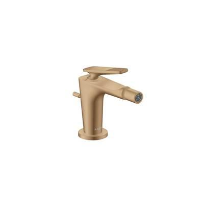 AXOR Citterio C Single-Hole Bidet with Pop-Up Drain- Cubic Cut in Brushed Bronze by Axor