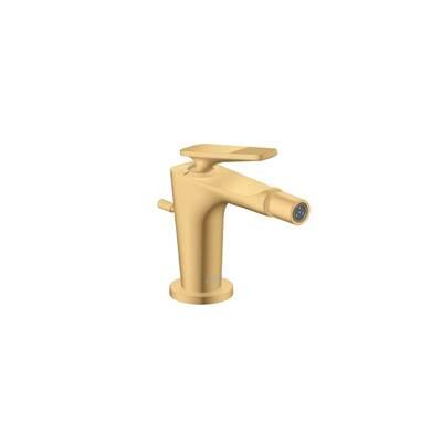 AXOR Citterio C Single-Hole Bidet with Pop-Up Drain- Cubic Cut in Brushed Gold Optic