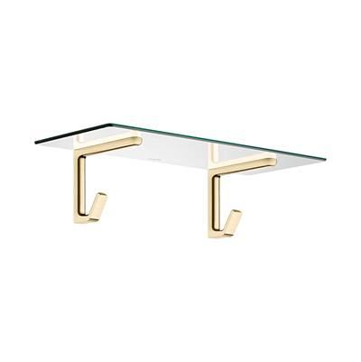 AXOR Universal SoftSquare Towel Shelf with Robe Hooks in Brushed Gold Optic