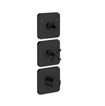 AXOR Citterio E Thermostatic Module Trim 15'' x 5'' for 3 Functions in Matte Black