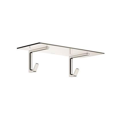 AXOR Universal SoftSquare Towel Shelf with Robe Hooks in Polished Nickel