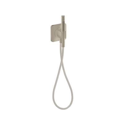 AXOR Citterio C Handshower Holder Softsquare with Outlet 5''x5'' with Handshower and Textile Hose, 2.5 GPM in Brushed Nickel by Axor