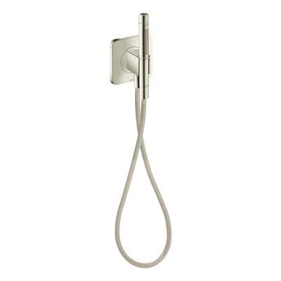 AXOR Citterio C Handshower Holder Softsquare with Outlet 5''x5'' with Handshower and Textile Hose, 1.75 GPM in Polished Nickel