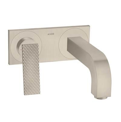 AXOR Citterio Wall-Mounted Single-Handle Faucet Trim with Base Plate- Rhombic Cut, 1.2 GPM in Brushed Nickel by Axor