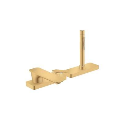 AXOR Citterio C 3-Hole Roman Tub Set Trim with 1.75 GPM Handshower and Sbox in Brushed Gold Optic