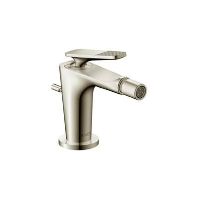AXOR Citterio C Single-Hole Bidet with Pop-Up Drain- Cubic Cut in Polished Nickel
