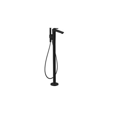 AXOR Citterio C Freestanding Tub Filler Trim with 1.75gpm Handshower- Cubic Cut in Matte Black by Axor