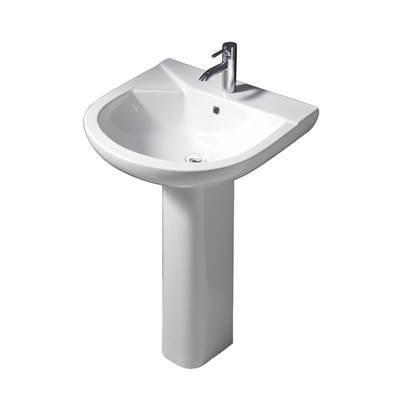 Anabel 555 Pedestal Lavatory 1-Hole, White by Barclay