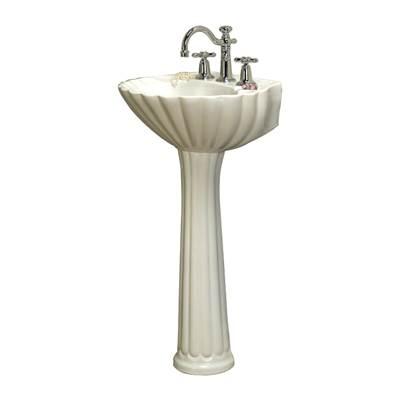 Bali Pedestal Lavatory,  8''cc, Bisque by Barclay