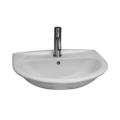 Karla 650 Wall-Hung Basin 1-Hole, White by Barclay
