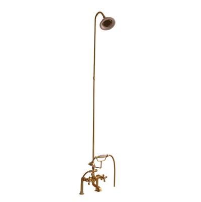 Elephant Spout, Riser, Shower head, Crs Hdle, Polished Brass by Barclay