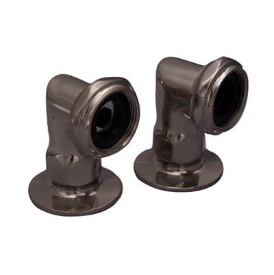 Barclay Elbows for Deck Mounting, 2'' Pair, Brushed Nickel - Polished Nickel