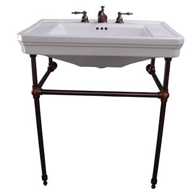 Drew 30'' Console w/Stand,Wh 8'' Widespread, ORB Stand by Barclay