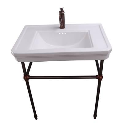 Drew 30'' Console w/Stand, White, 1 Faucet Hole,ORB Stand