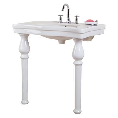 Milano Deluxe Console 1-Hole, White by Barclay