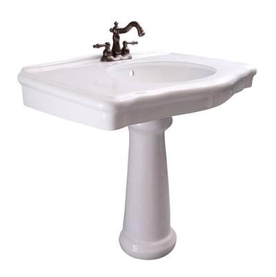 Anders Rectangular Pedestal Lavatory, 4'' CC, White