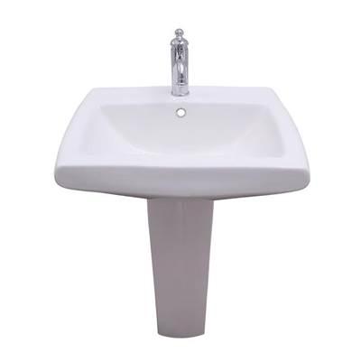 Ambrose Pedestal with 1 Hole Overflow, White by Barclay